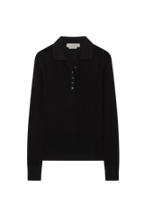 Pointelle Polo in Knitted Silk