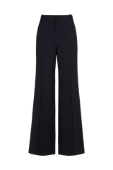 Straight Leg Trouser with Side Panel in Wool Twill