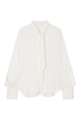 Bow Blouse in Stretch Silk