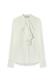 Cascade Ruffle Blouse in Sandwashed Silk Satin