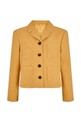 Cropped Jacket with Four Buttons in Boucle