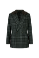 Double Breasted Jacket in Check Wool Flannel