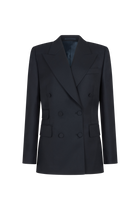 Double Breasted Jacket with Six Buttons in Wool