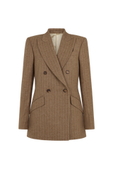 Double Breasted Jacket in Pinstripe Wool