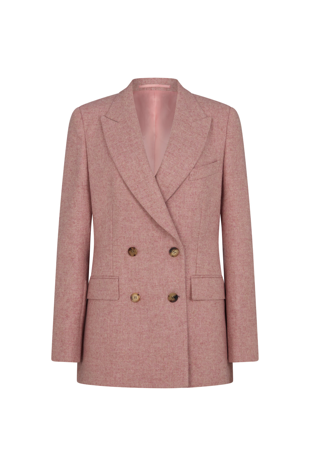Double Breasted Jacket in Wool Peony – Savile Row for Women