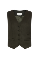 Fitted Waistcoat in Wool Twill