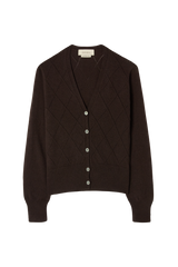 Argyle Pointelle Cardigan in Cashmere