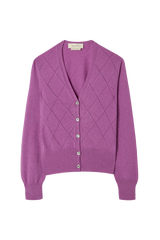 Argyle Pointelle Cardigan in Cashmere