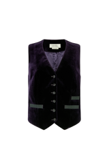 Fitted Waistcoat with Six Buttons in Velvet