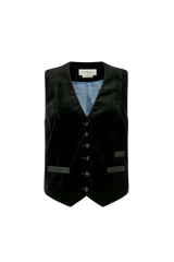 Fitted Waistcoat with Six Buttons in Velvet