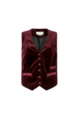 Fitted Waistcoat with Six Buttons in Velvet