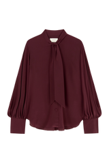 Bow Blouse in Sandwashed Crepe De Chine