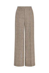Straight Leg Trouser in Prince of Wales Linen