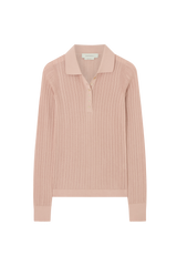 Pointelle Polo in Knitted Silk