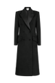 Double Breasted Overcoat with Contrast Lapel in Wool