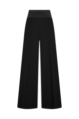 Palazzo Trouser with Tuxedo Stripe & Cummerbund in Barathea