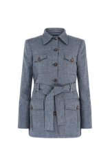 Safari Jacket in Herringbone Wool