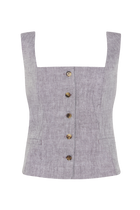 Square Neck Waistcoat in Linen