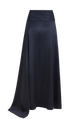 Tuxedo Maxi Skirt in Silk Satin