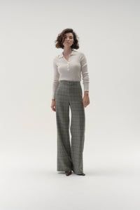 Straight Leg Trouser in Prince of Wales Check