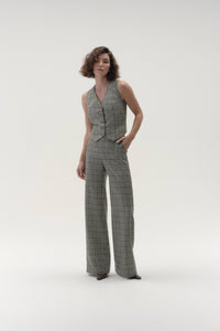Fitted Waistcoat in Prince of Wales Check