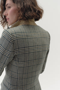 Double Breasted Jacket in Prince of Wales Check