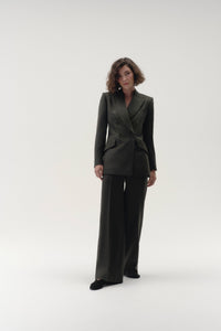 Straight Leg Trouser in Wool Twill