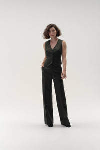 Straight Leg Trouser in Wool Twill