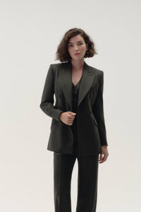 Double Breasted Jacket in Wool Twill