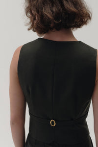 Fitted Waistcoat in Wool Twill