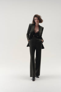 Straight Leg Trouser in Wool Twill
