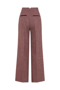 Straight Leg Trouser in Herringbone Wool