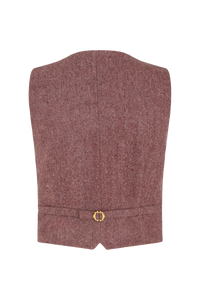 Fitted Waistcoat in Herringbone Wool