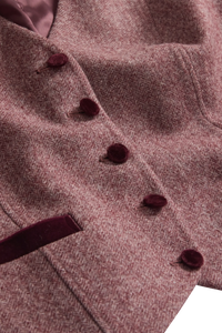 Fitted Waistcoat in Herringbone Wool