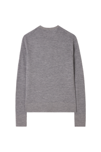 Ribbed Crew Neck Sweater in Merino