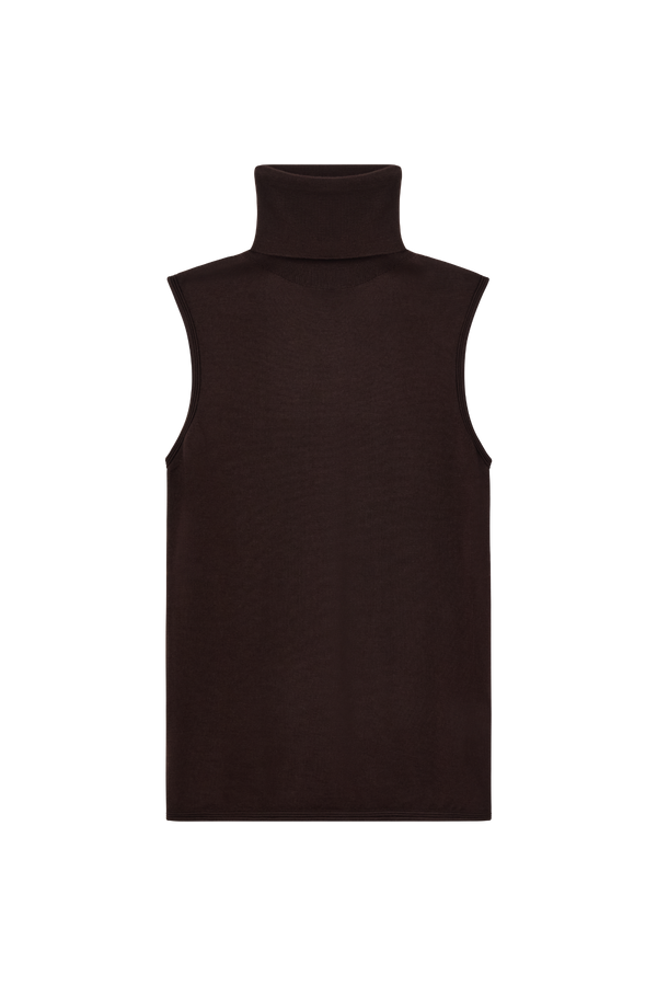 Turtleneck Vest in Cashmere Silk