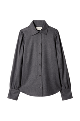Puff Sleeve Shirt in Flannel Wool