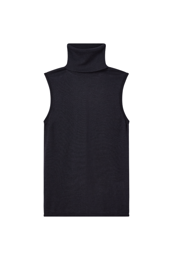 Turtleneck Vest in Cashmere Silk
