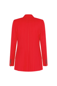 Double Breasted Jacket in Wool Pinstripe