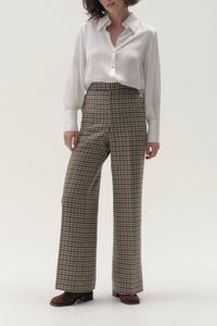Straight Leg Trouser in Tattersall Wool