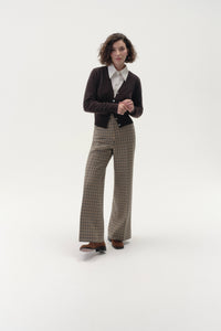 Straight Leg Trouser in Tattersall Wool