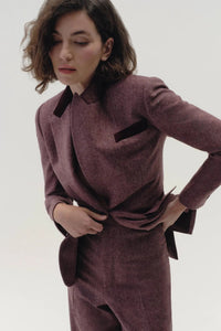 Single Breasted Jacket in Herringbone Wool