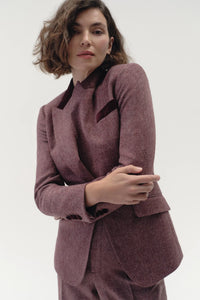 Single Breasted Jacket in Herringbone Wool