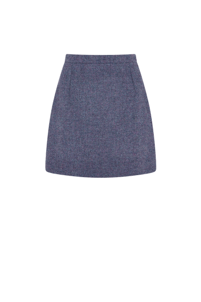 A-Line Mini Skirt in Purple Tweed