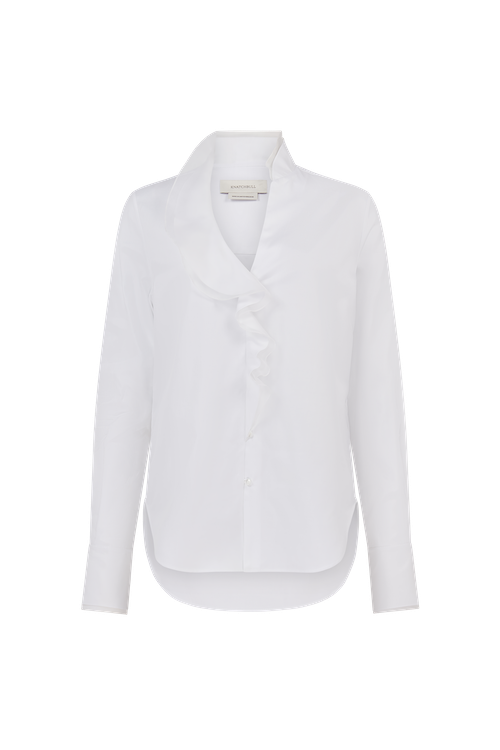 Asymmetrical Cascade Shirt in Cotton