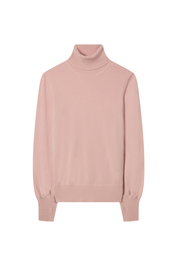 Balloon Sleeve Turtleneck in Cashmere