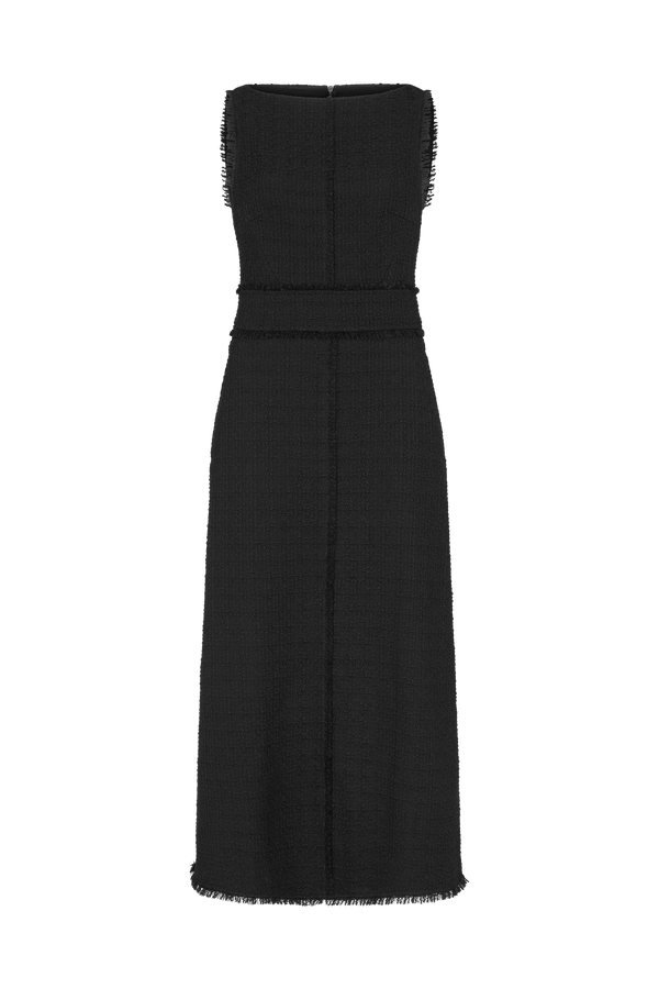 Boat Neck Dress in Bouclé