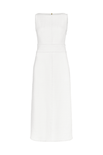 Boat Neck Dress in Boucle front