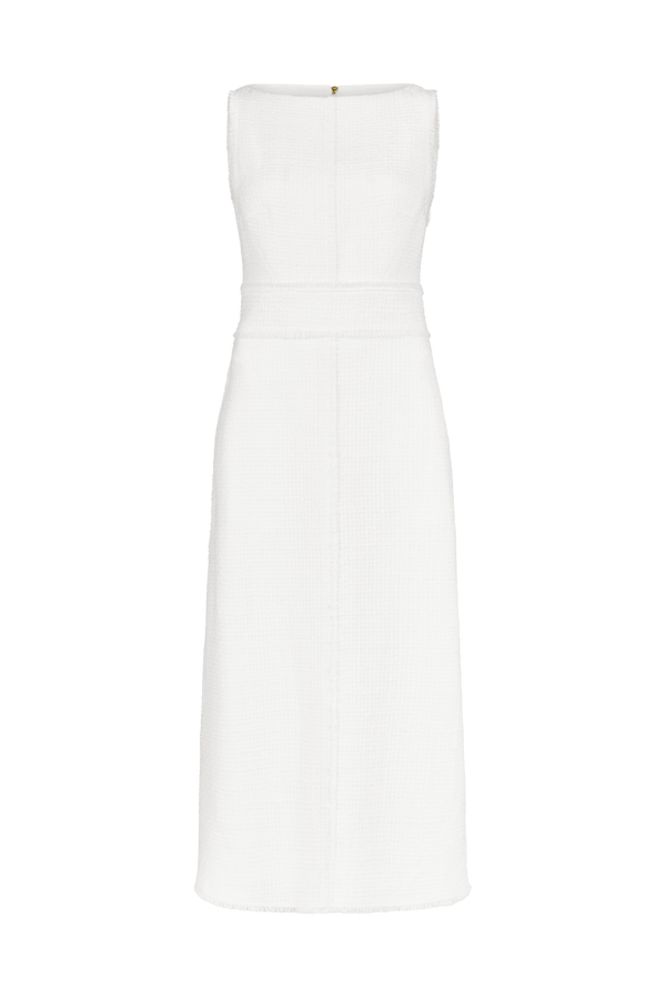 Boat Neck Dress in Boucle front