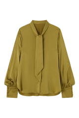 Bow Blouse in Stretch Silk